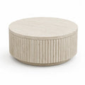 Couchtisch aus Travertin rund  80 cm Hohe 35 cm Creme