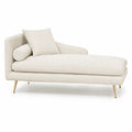 Chaiselongue mit linker Armlehne 175 x 85 x 78 cm Polyester Creme