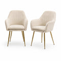 2er Set Polstersessel mit Armlehnen 56 x 60 x 82 cm Polyester-Boucle Beige