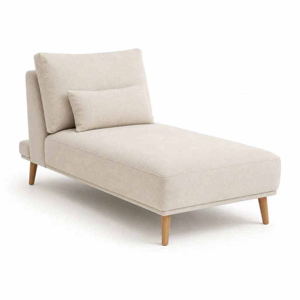 Chaiselongue Recamiere mit Kissen 160 x 75 x 85 cm Polyester Samt Beige