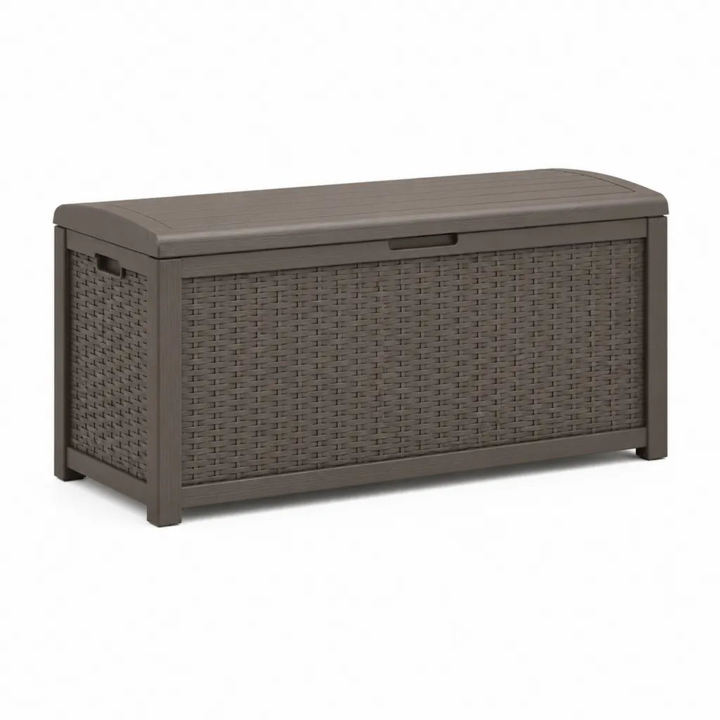 Garten-Aufbewahrungsbox 320 L aus PP-Kunststoff rechteckig braun 120 x 56 x 63 cm