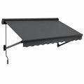 Klemmmarkise Handkurbel 300 x 250 cm Polyester mit PU-Beschichtung Anthrazit