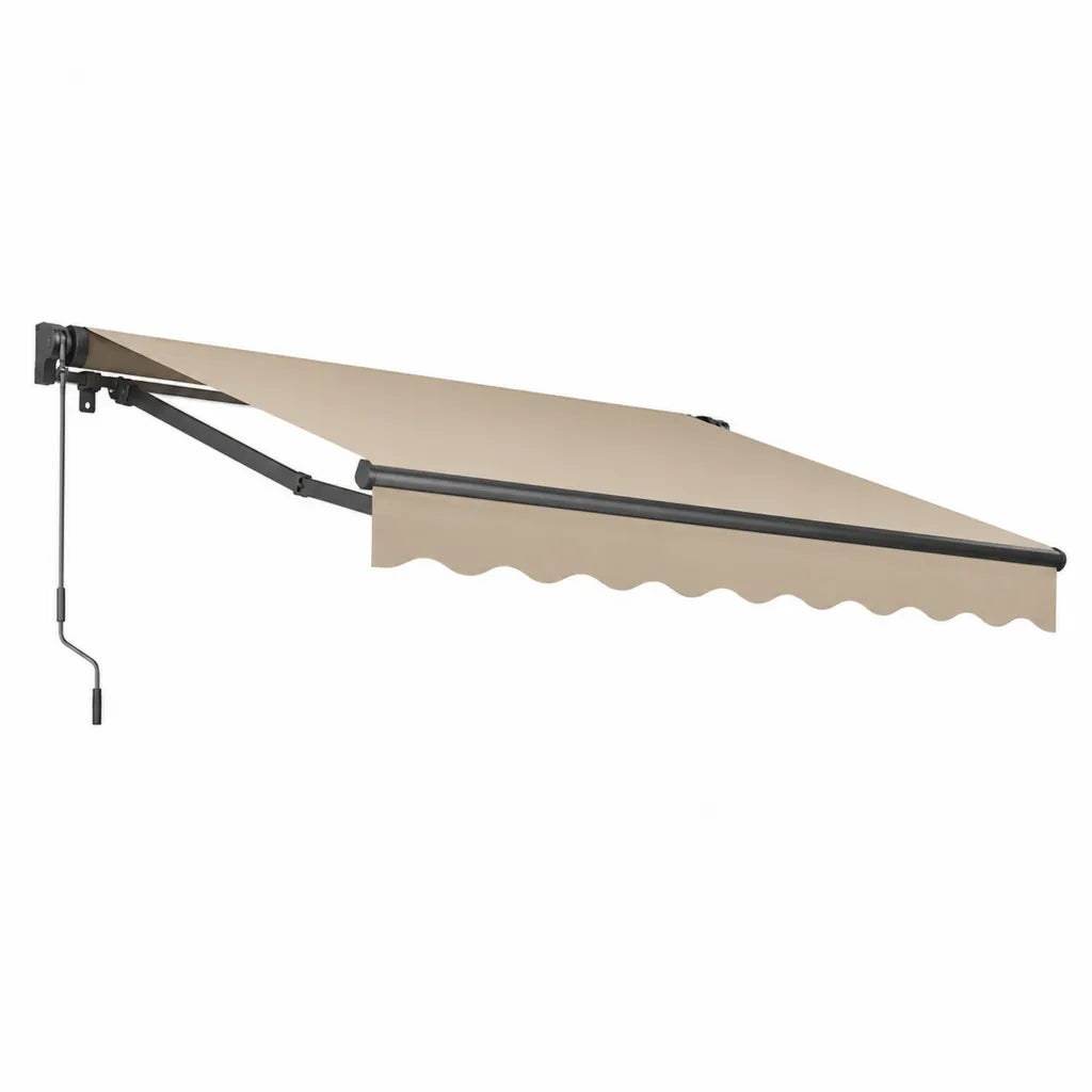 Kassettenlose Gelenkarmmarkise 300 x 250 cm Polyester mit PU-Beschichtung Beige